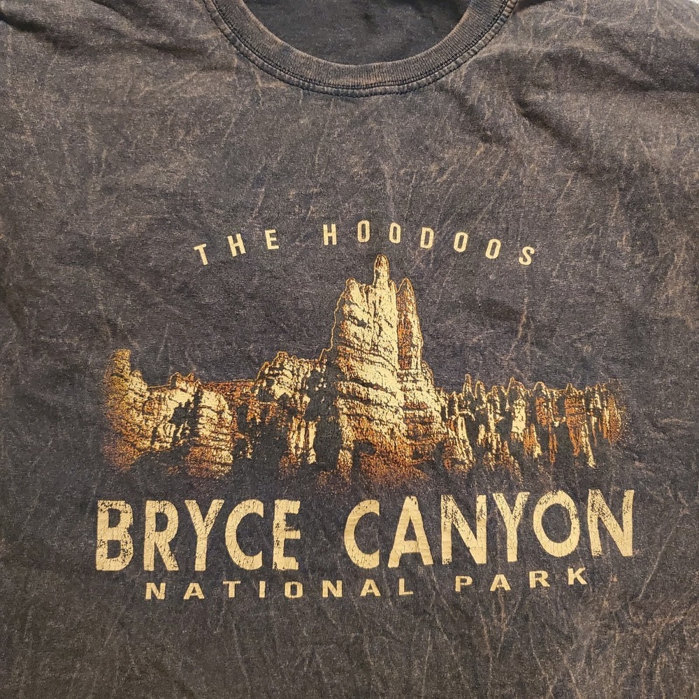 Bryce Canyon The Hoodoos Brown Acid Wash T-shirt Men's Medium Tee M EUC